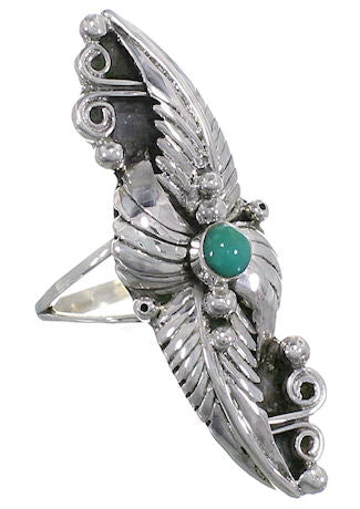 Southwestern Turquoise And Silver Ring Size 7-3/4 YX81494
